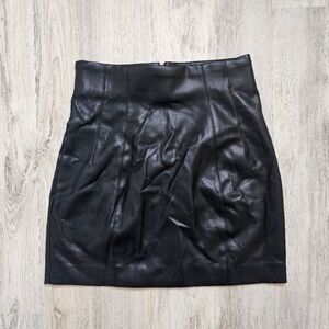 Zara Faux Leather Black Mini Skirt Small